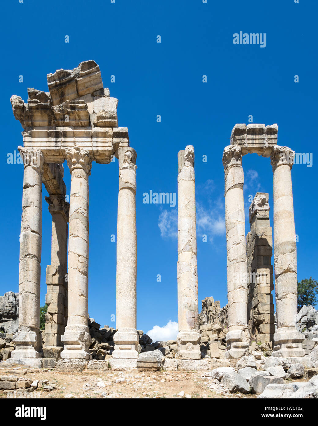 Temple d'Adonis, vestiges romains, Faqra, Liban Banque D'Images