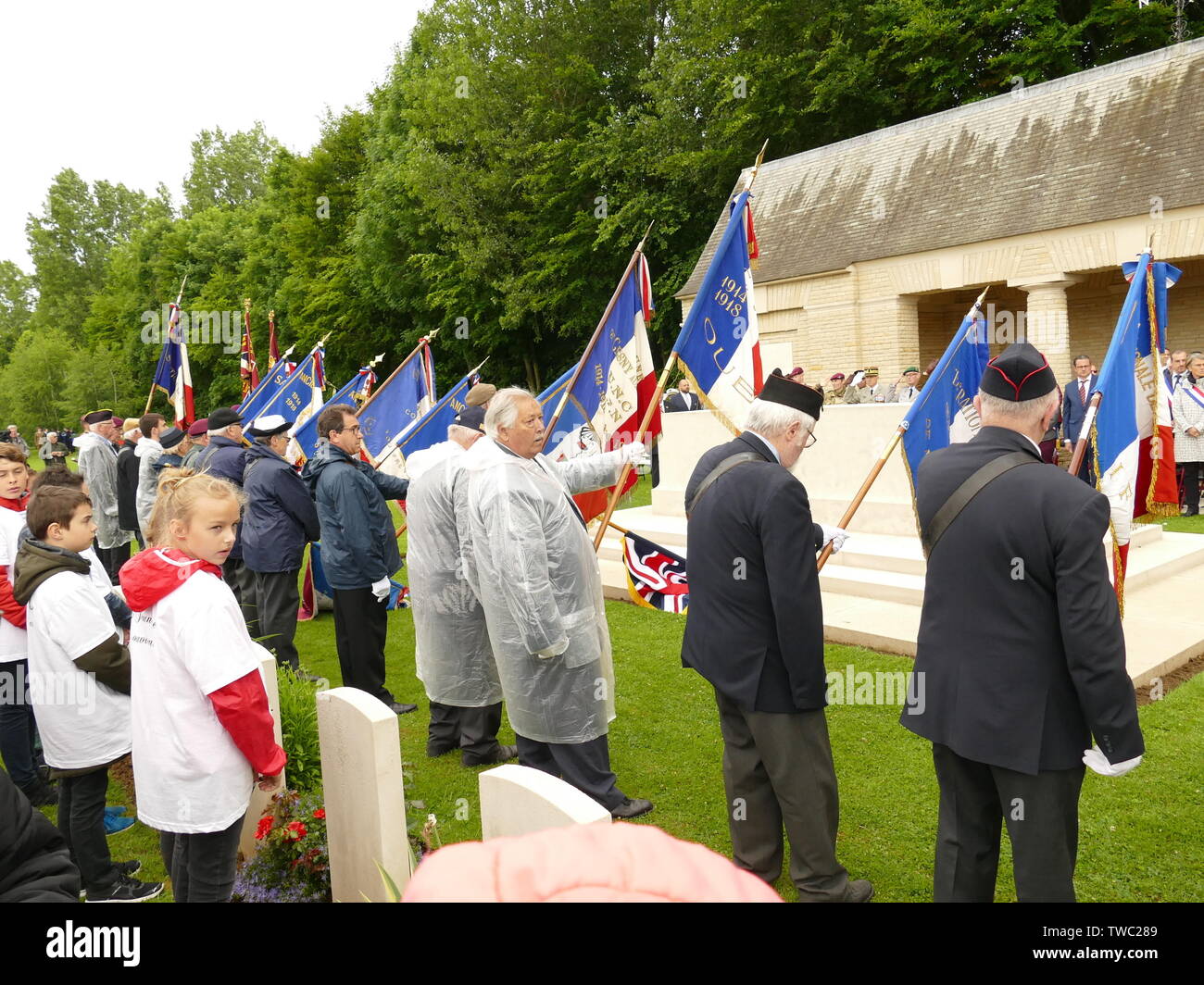 Commémoration au cimetière militaire britannique de Banneville la Campagne (Calvados) du vendredi 07 juin 2019 Banque D'Images