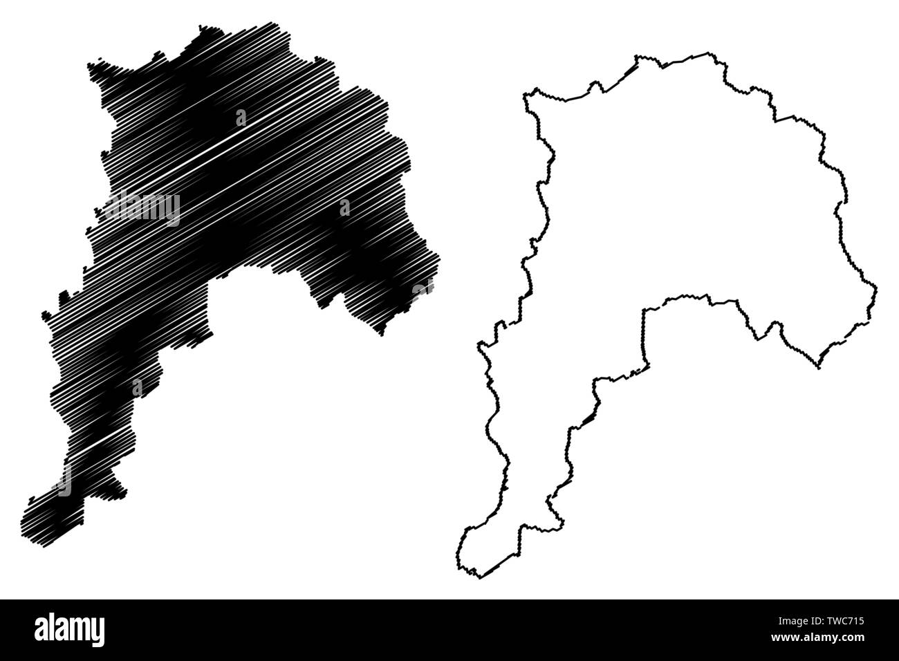 Valparaiso (République du Chili, les divisions administratives du Chili) map vector illustration, scribble sketch map Valparaiso Illustration de Vecteur