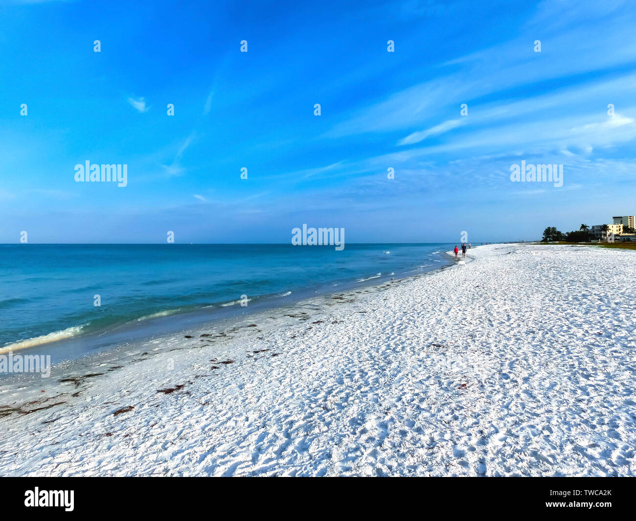 Plage à pied sur Siesta Key Beach Banque D'Images