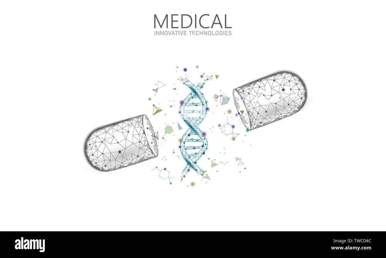 Capsule médicaments ouvert medicine concept d'entreprise. La thérapie génique de l'ADN médicament bleu boule probiotiques prébiotiques les soins de soigner une maladie. La vitamine d'antibiotiques Illustration de Vecteur