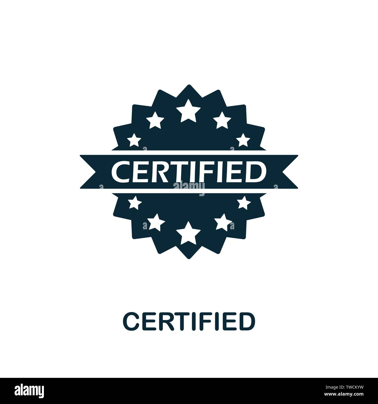 Symbole d'icône de vecteur certifié. Signe créatif de la collection d ...