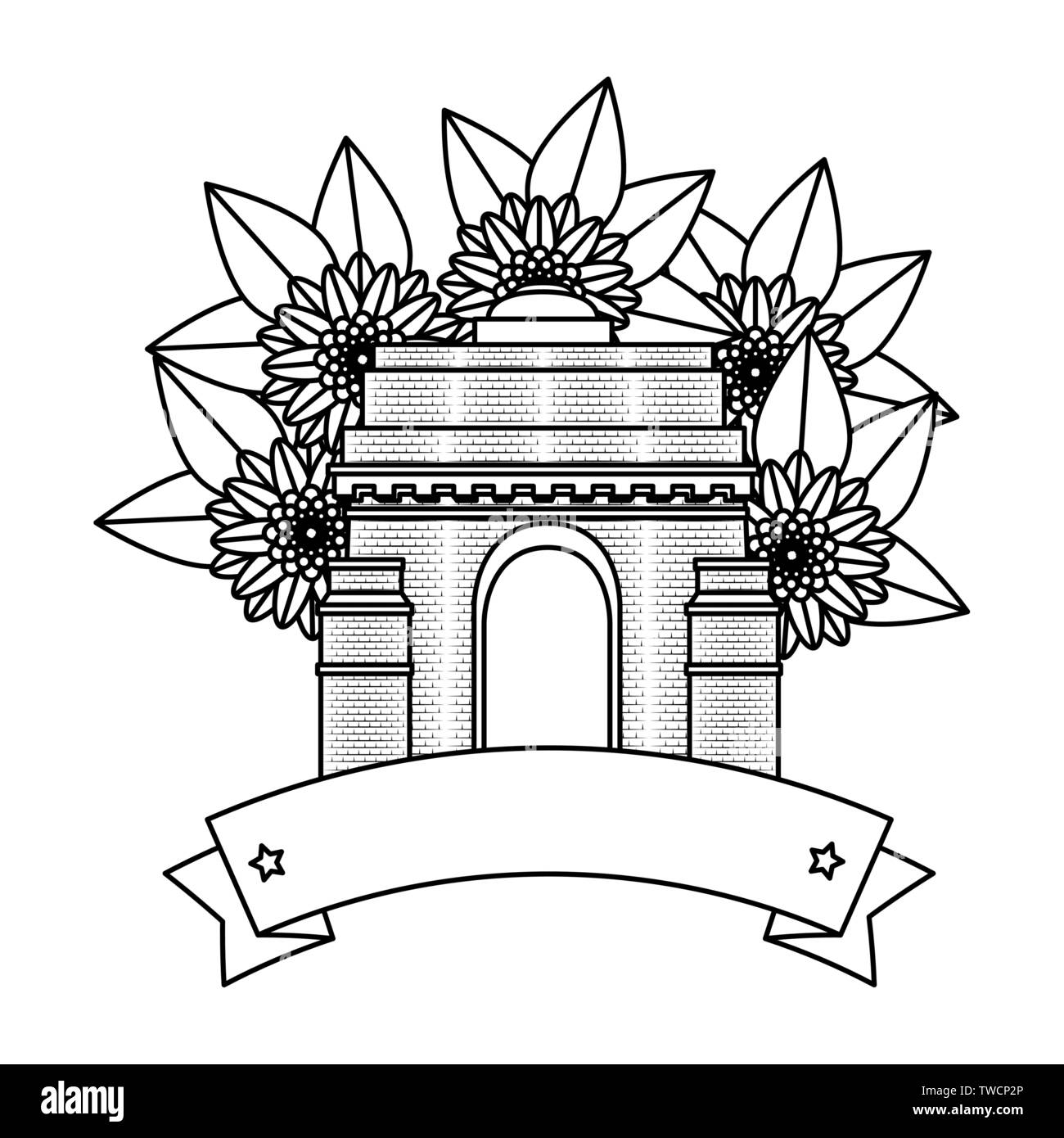 Indian gate arch avec œillets Illustration de Vecteur
