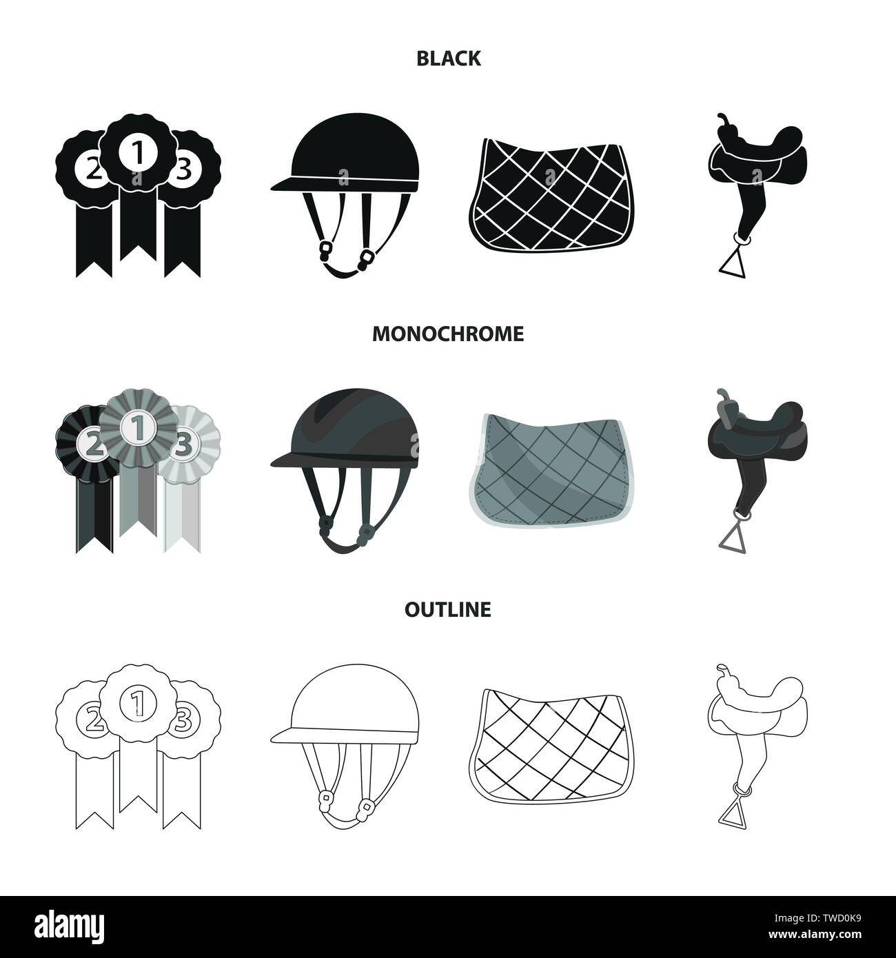 Vector illustration de matériel équitation logo. Ensemble d'équipements et de concurrence pour l'icône vecteur stock. Illustration de Vecteur