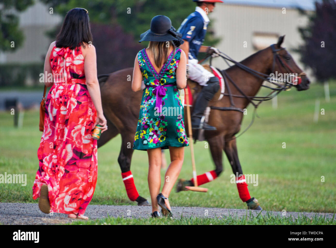 États-unis - 8 juillet 2017 : Morven Park a lancé sa première saison de Polo dans le parc à l'Morven Park International Equestrian Center. Sp Banque D'Images