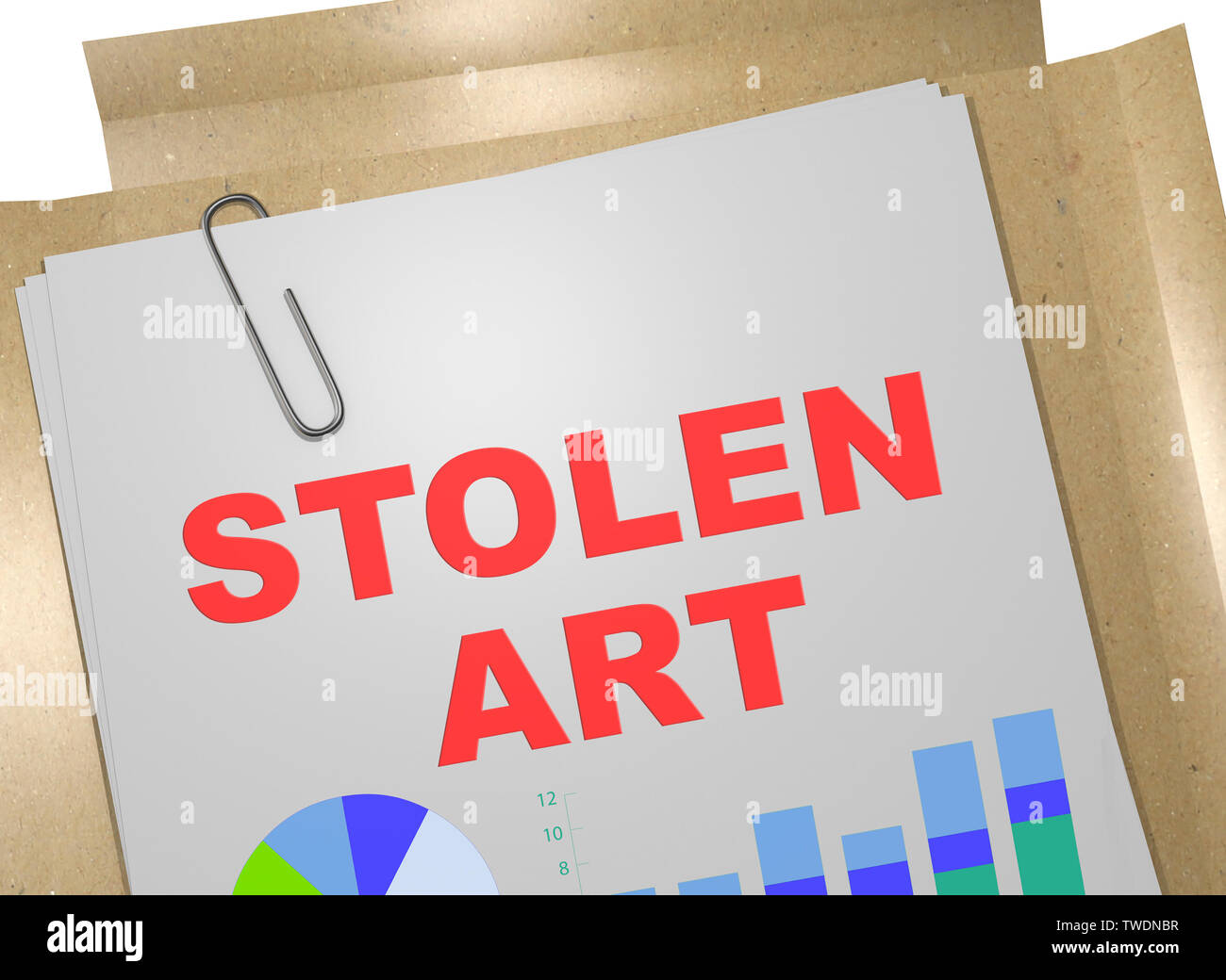 3D illustration d'art volés sur le titre du document d'entreprise Banque D'Images