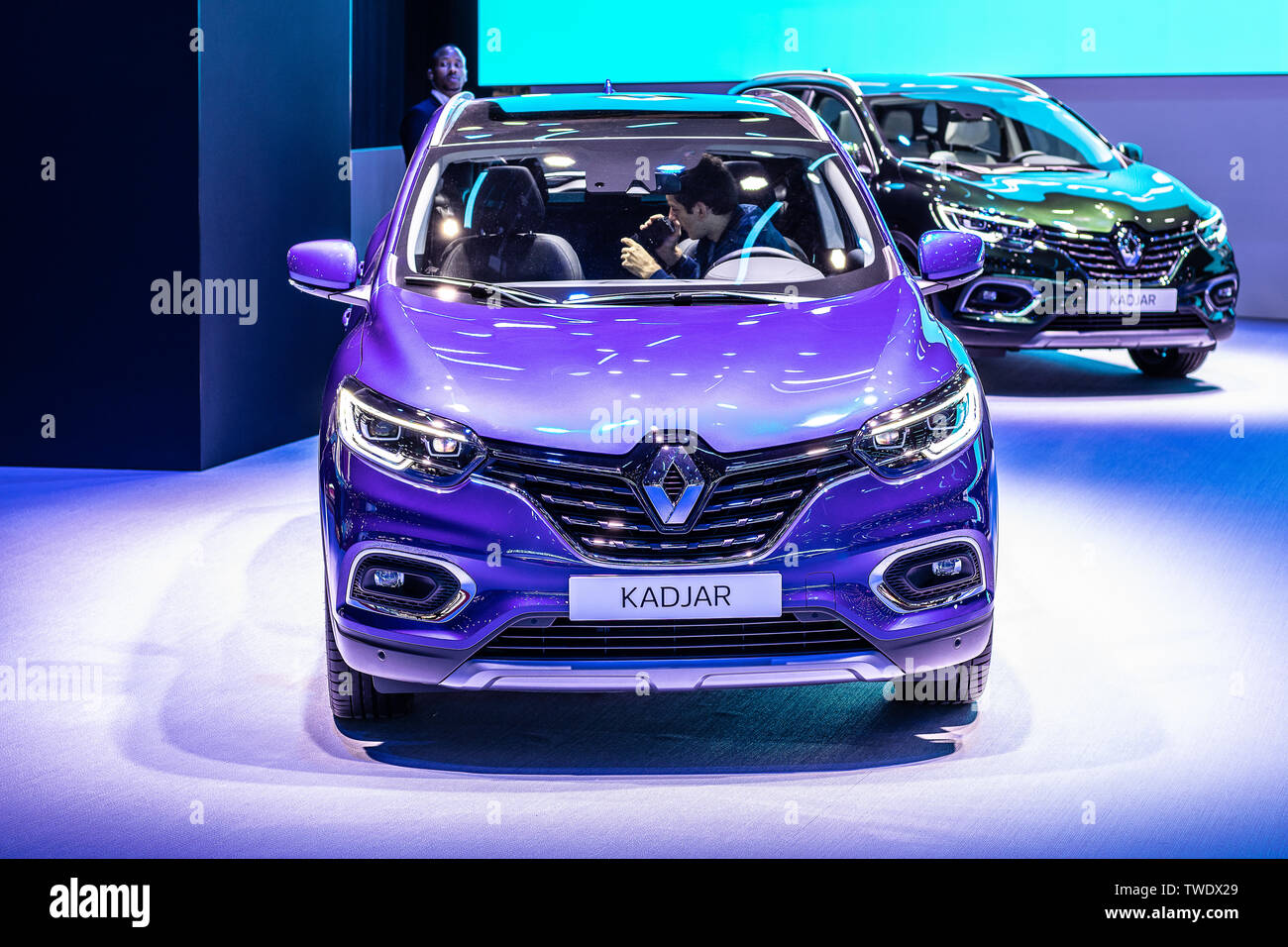 Paris, France, Octobre 02, 2018 Renault Kadjar au Mondial Automobile de Paris, 1re génération lifting, FMC-CD, produit par la plate-forme de suv Renault Banque D'Images