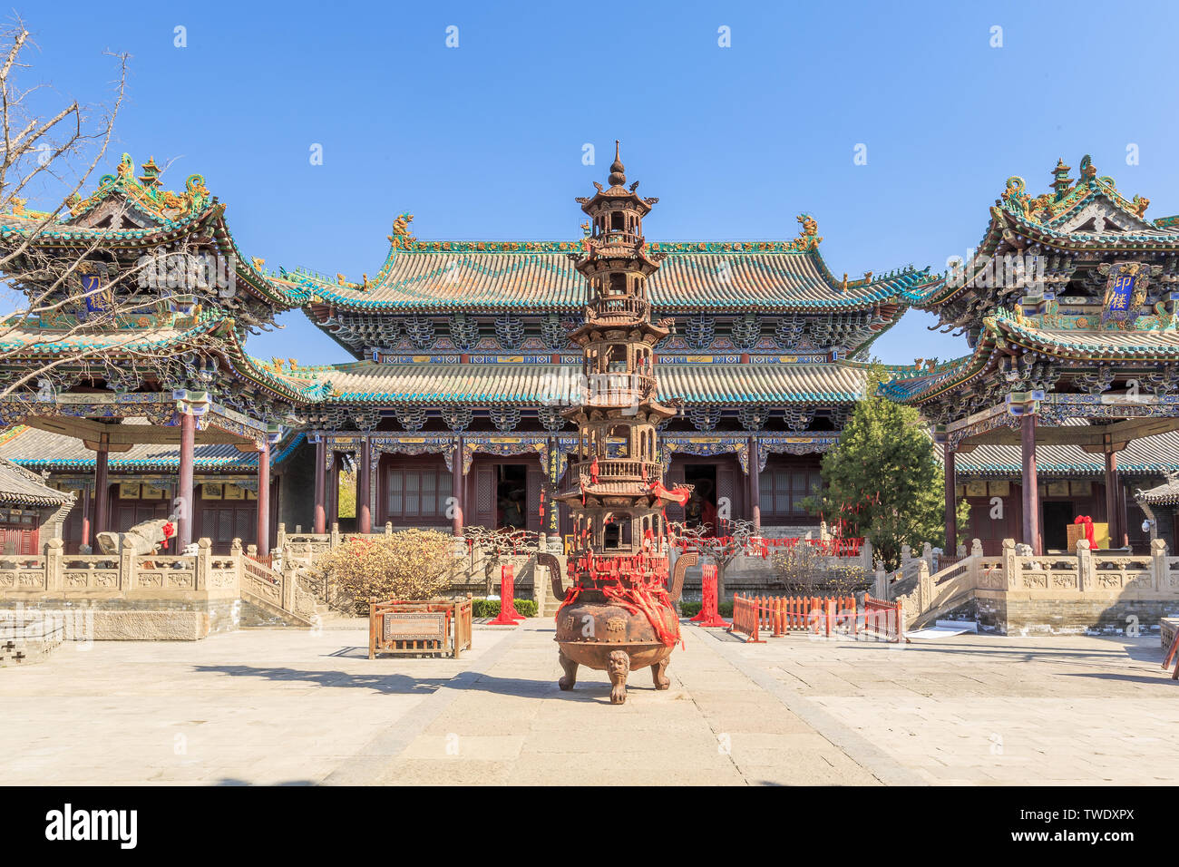 Guan Di Temple, ville ancienne, Zaozhuang Taierzhuang City, Shandong Province Banque D'Images