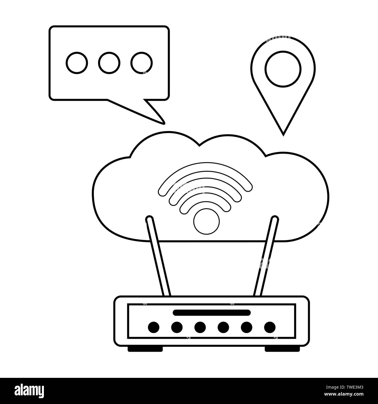 Connexion wifi gratuit Illustration de Vecteur