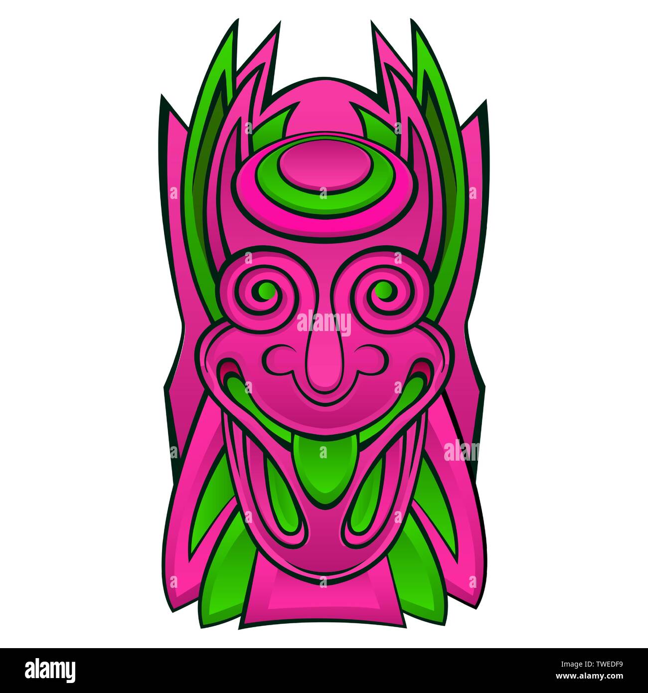 Masque Tiki idol Illustration de Vecteur