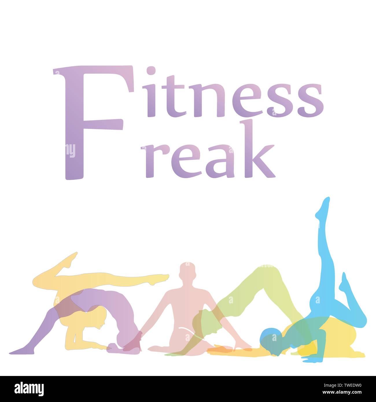 Postures de yoga silhouette colorée Illustration de Vecteur