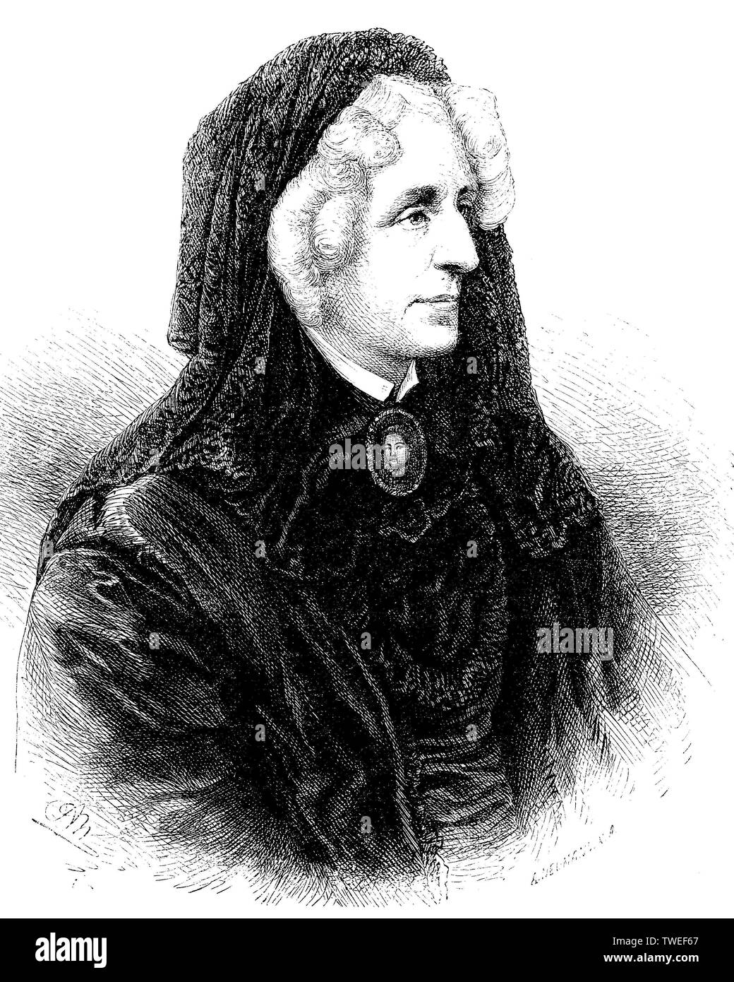 Emilie Friederike von Gleichen-Russwurm Henriette Freifrau, 1804-1872, plus jeune fille de Friedrich von Schiller et Charlotte, 1885, historique Banque D'Images