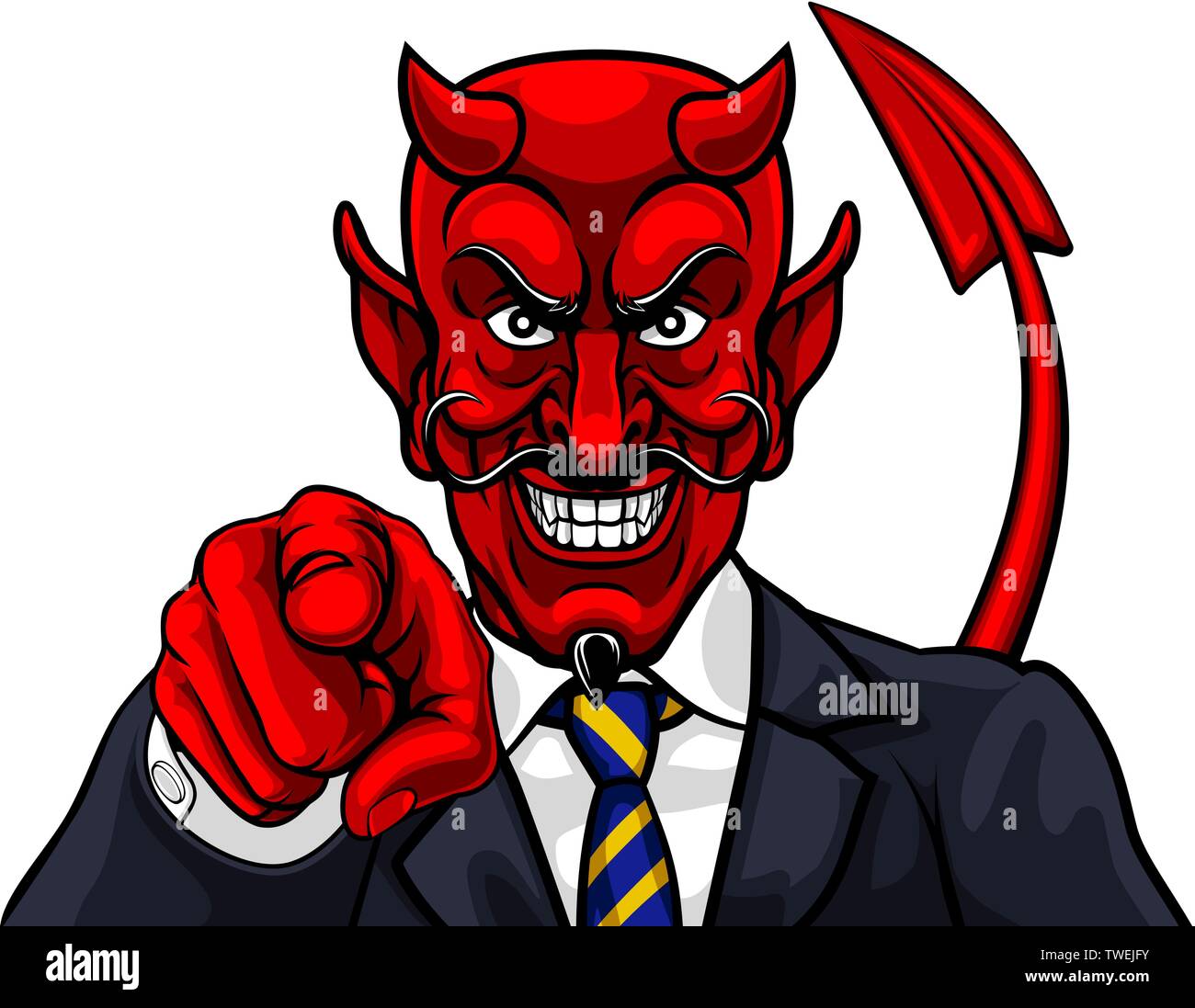 Devil Evil man in suit Illustration de Vecteur