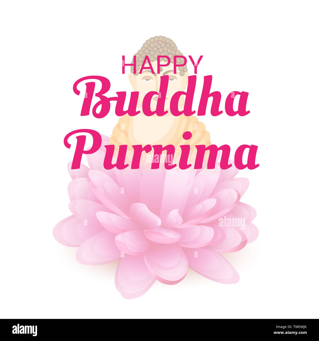 Illustration d'un arrière-plan pour Happy Buddha Purnima. Banque D'Images