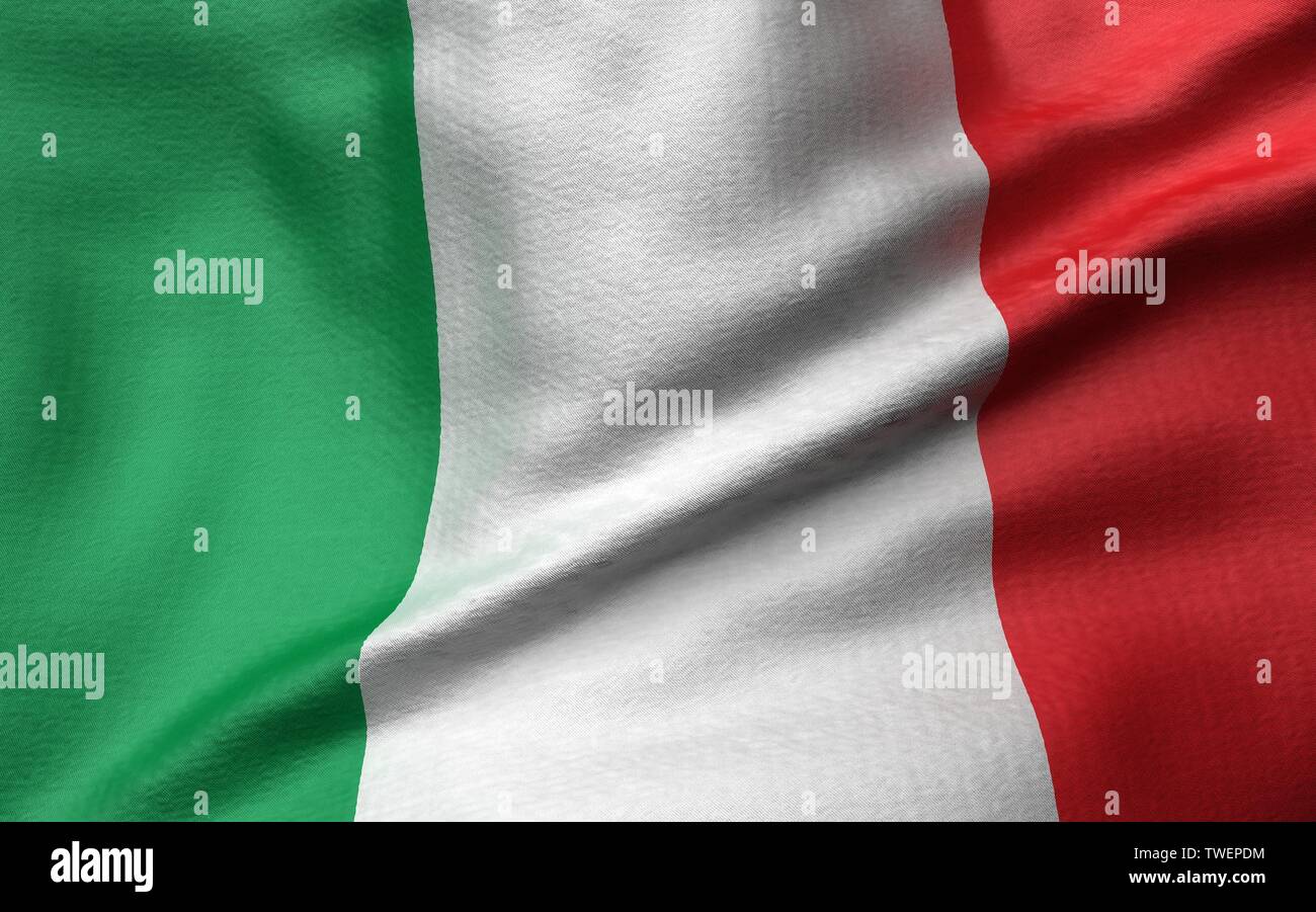 3D Illustration de drapeau Italie Banque D'Images