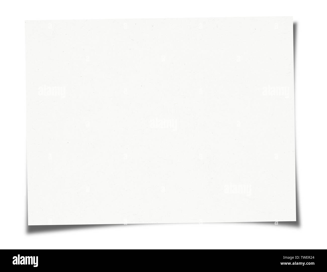 Feuille de papier blanc isolé sur fond blanc Banque D'Images