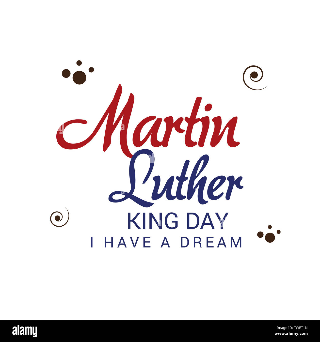 Vector illustration de Martin Luther King Day avec texte que j'ai un rêve. Bannière de MLK Memorial Day. Banque D'Images