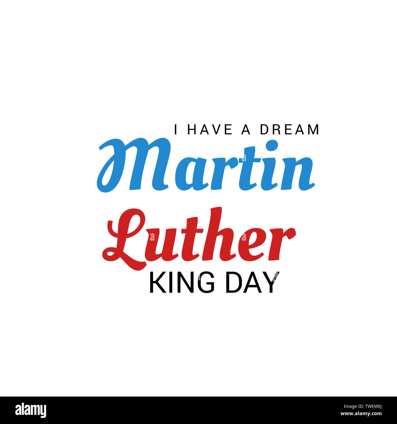 Vector illustration de Martin Luther King Day avec texte que j'ai un rêve. Bannière de MLK Memorial Day. Banque D'Images