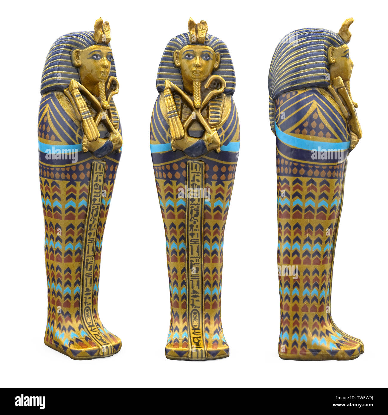 Momie pharaon égyptien isolé Coffin Banque D'Images