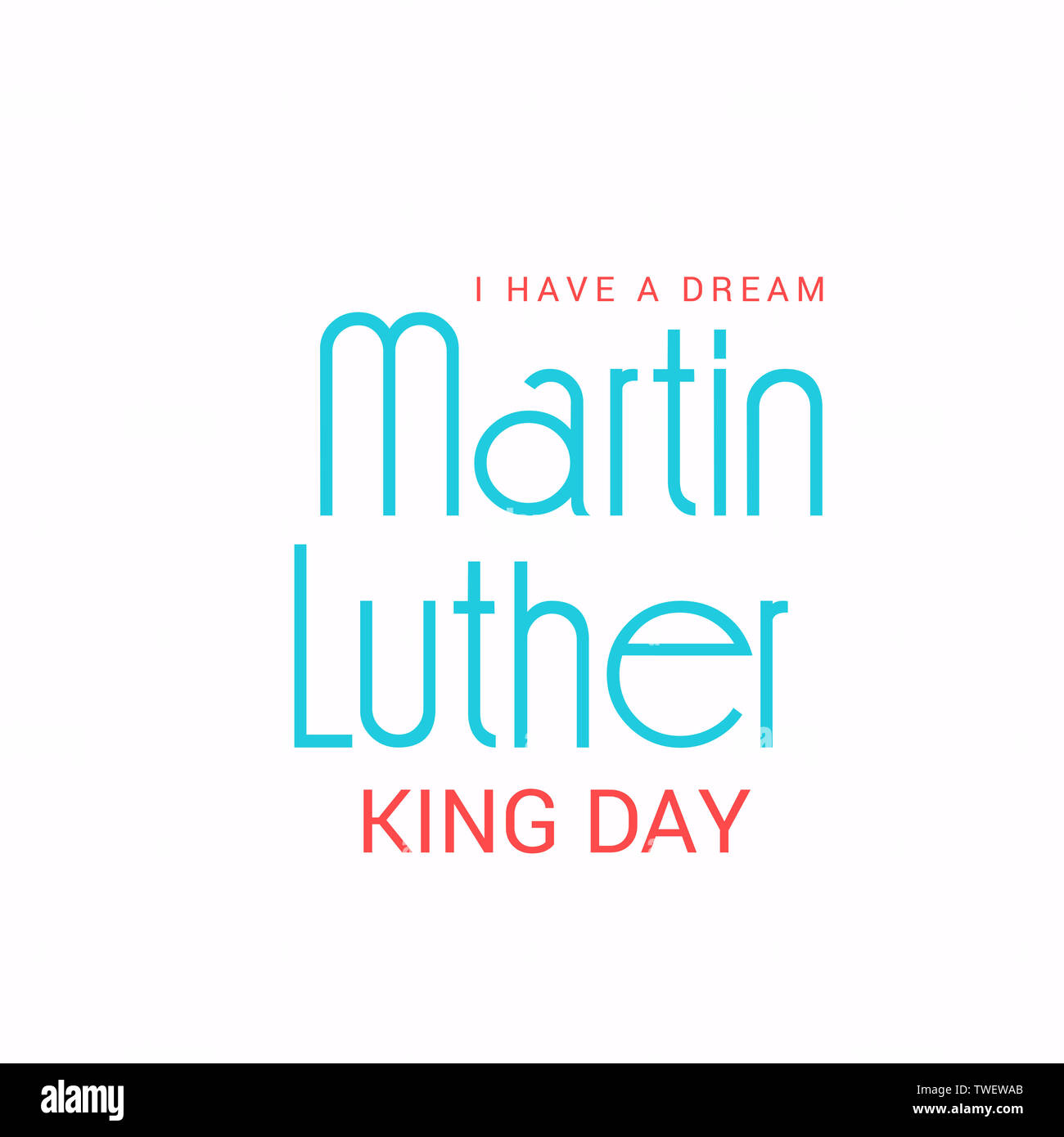 Vector illustration de Martin Luther King Day avec texte que j'ai un rêve. Bannière de MLK Memorial Day. Banque D'Images