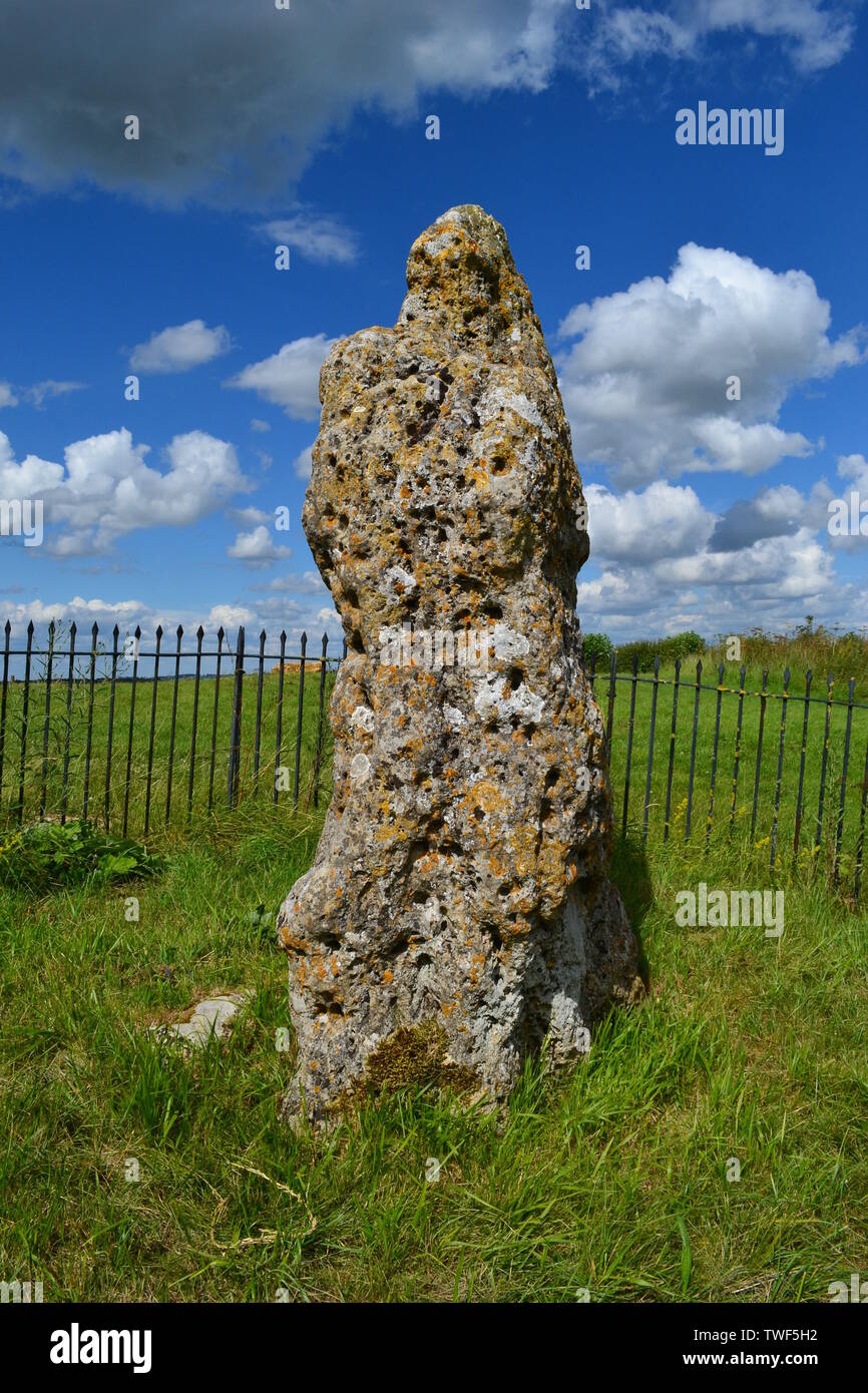 Le roi Pierre, le Rollright Stones, Pierre Cour, Grande Rollright, Chipping Norton, Oxfordshire, UK Banque D'Images
