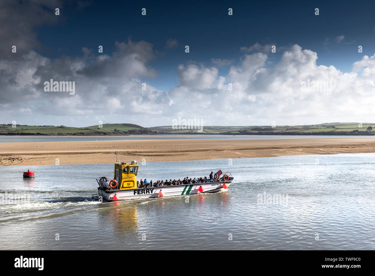 Le Rock à Padstow vapeur traversier sur la rivière Camel en Cornouailles du Nord. Banque D'Images