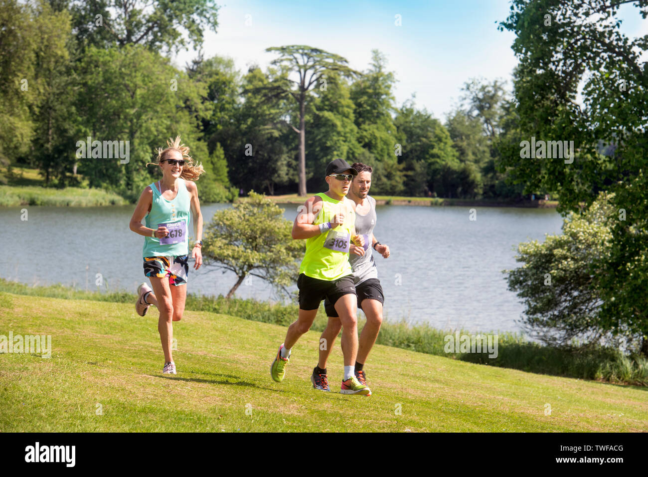 Paula Radcliffe tournant à Chris Evan's Run Run Fest à Bowood House près de Chippenham UK Banque D'Images