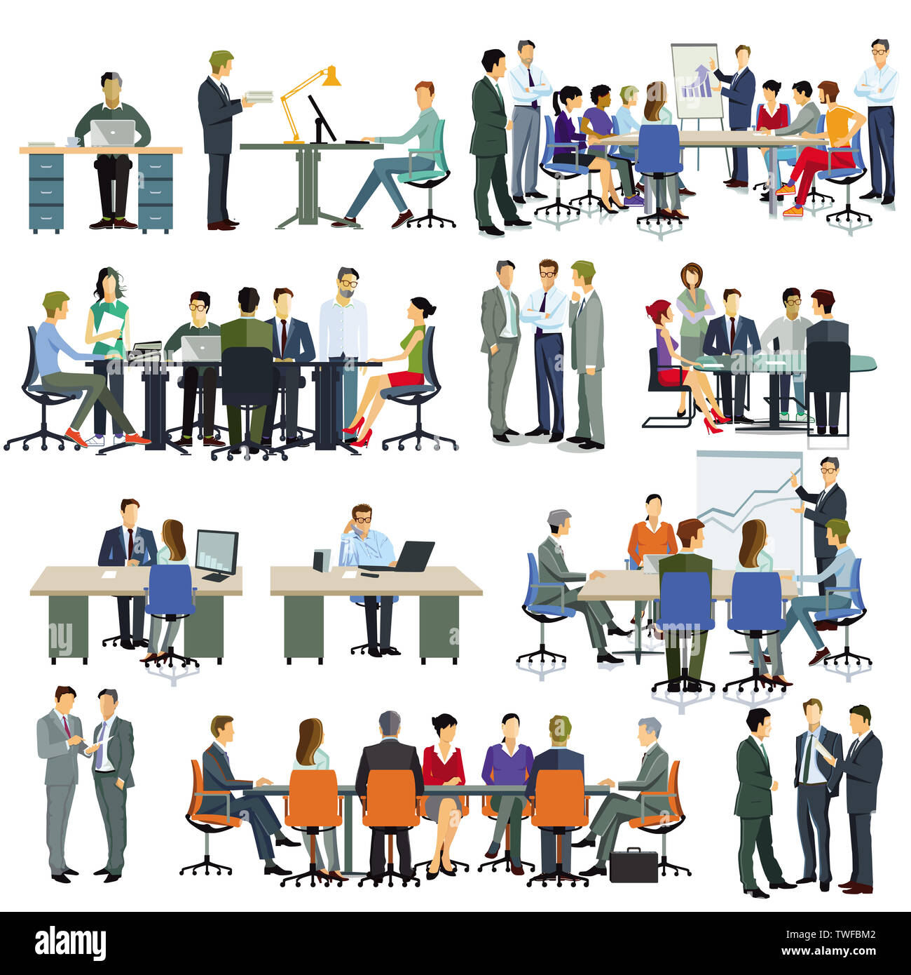 Équipe Entreprises de coopération - illustration Banque D'Images