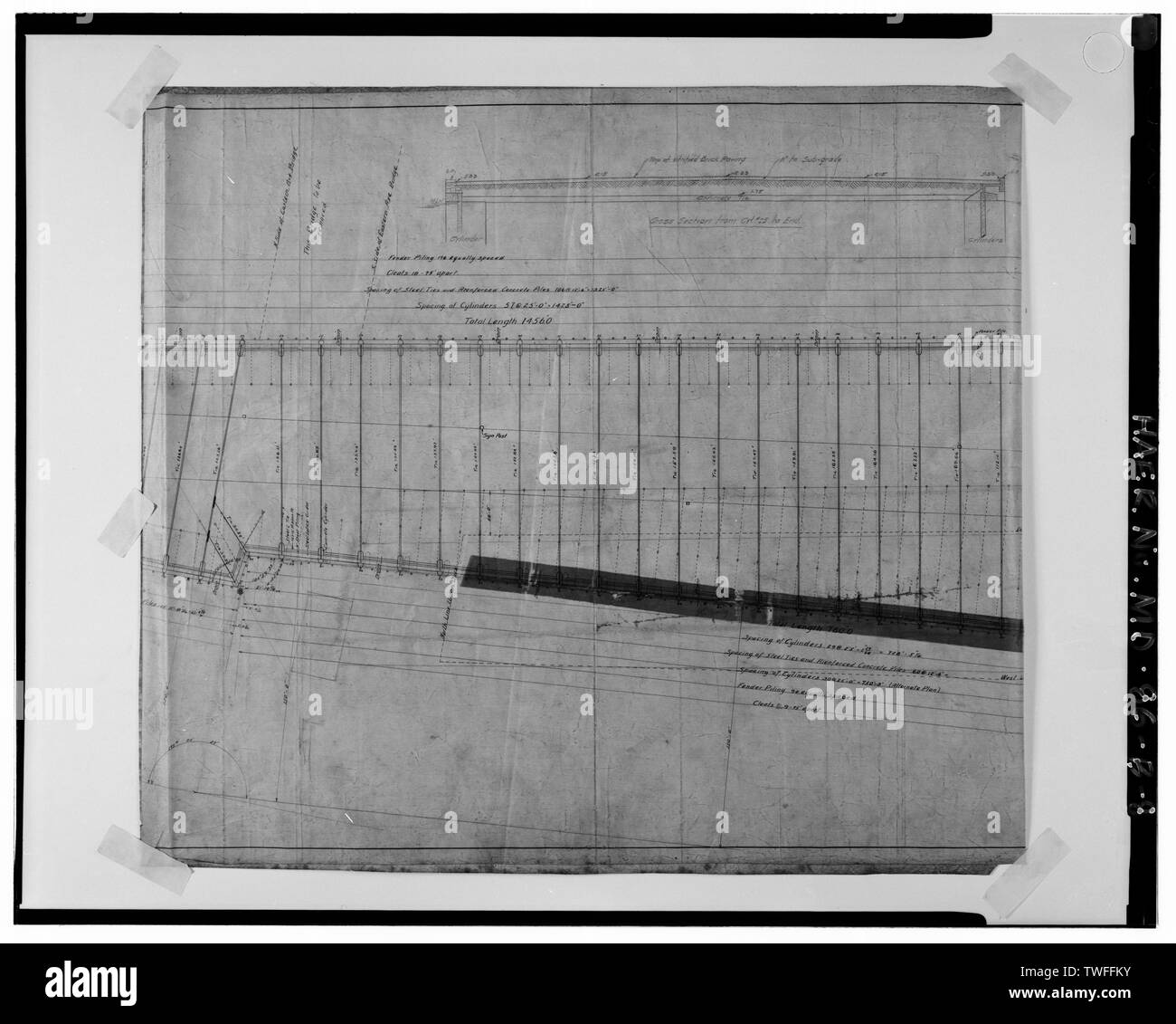 PLAN - DWG. N° 6 (PARTIE CENTRALE DE LA JETÉE) - Baltimore Inner Harbor, Pier 6, au sud de Pratt Street, entre la rue Concord et sortie de Jones Falls, Baltimore, ville indépendante, MD ; Lackey, Oscar F ; Baltimore Harbour Board ; Whitman, Requardt et associés ; ville de Baltimore ; Christopher Columbus Centre, Développement Intégré, répondant ;, Anice Hoachlander, photographe ; Hoachlander, Anice, photographe ; Bird, Betty, historien Banque D'Images