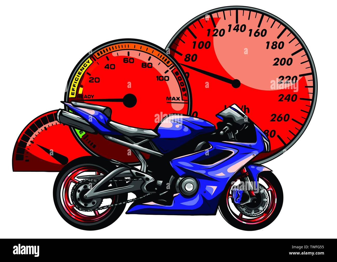 Un motard, abstract vector silhouette. La course moto route Illustration de Vecteur