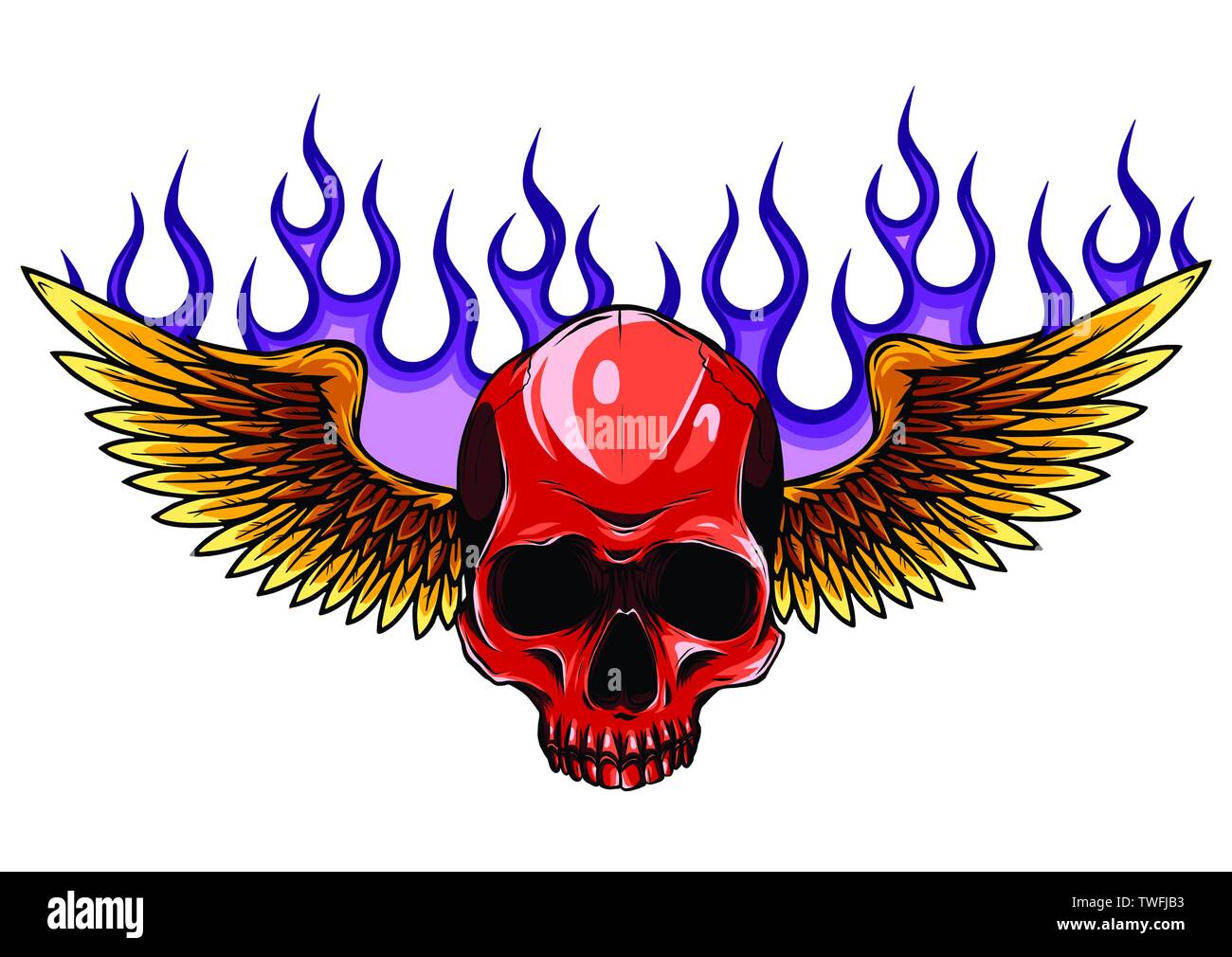 Winged skull Grim Reaper dessin dans un style rétro vintage gravé sur bois gravé ou vecteur de style Illustration de Vecteur