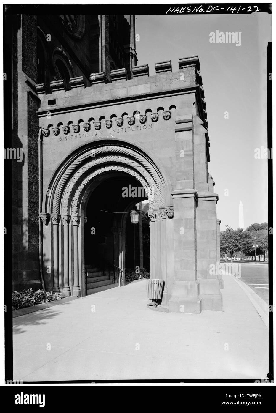 PORTE COCHÈRE, À L'OUEST - Smithsonian Institution Building, 1000 Jefferson Drive, entre les neuvième et douzième Rue, sud-ouest, Washington, District of Columbia, DC Banque D'Images