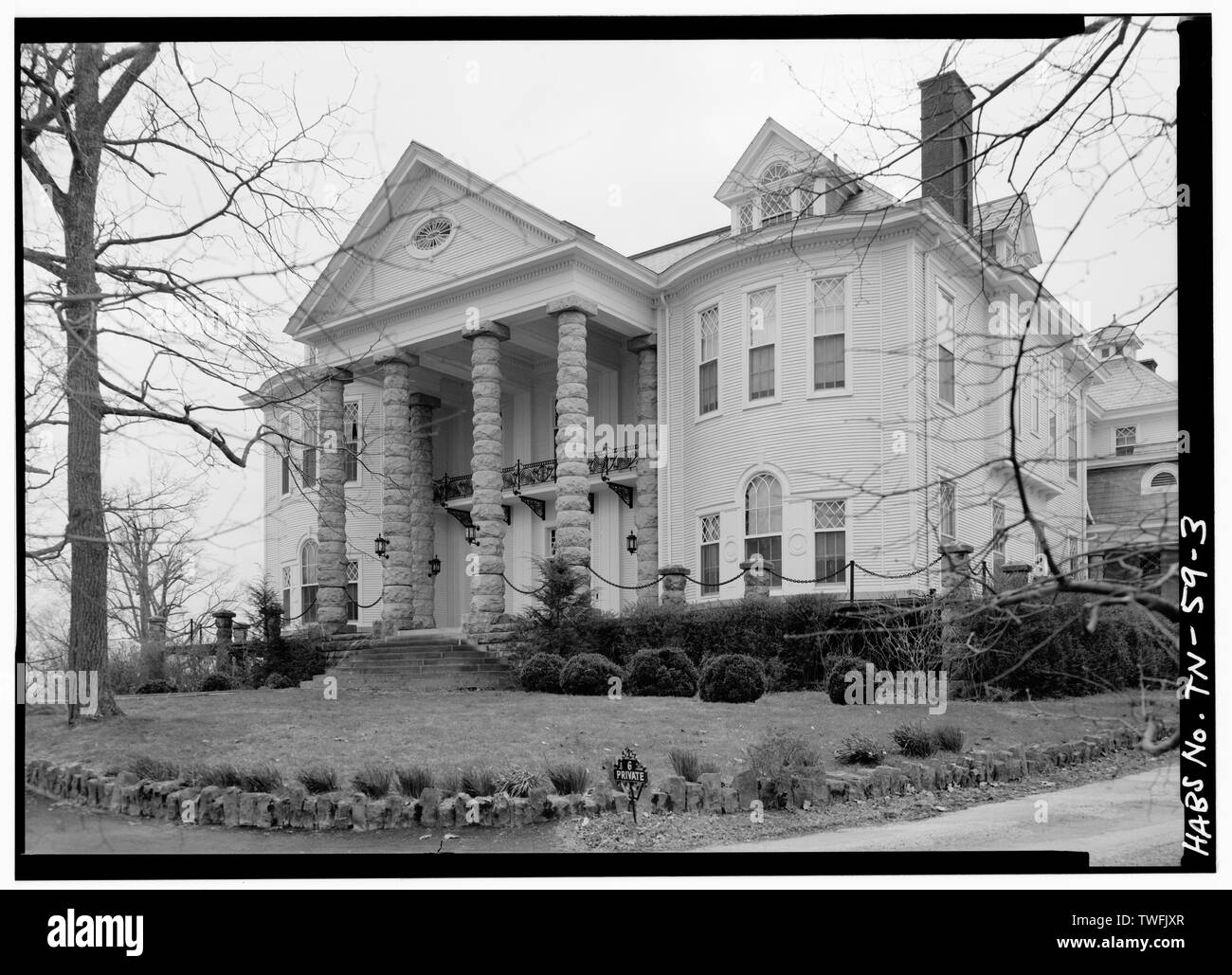 PORTICO ÉLÉVATION - Glen Raven, Washington Road, Cedar Hill, Robertson Comté, TN Banque D'Images
