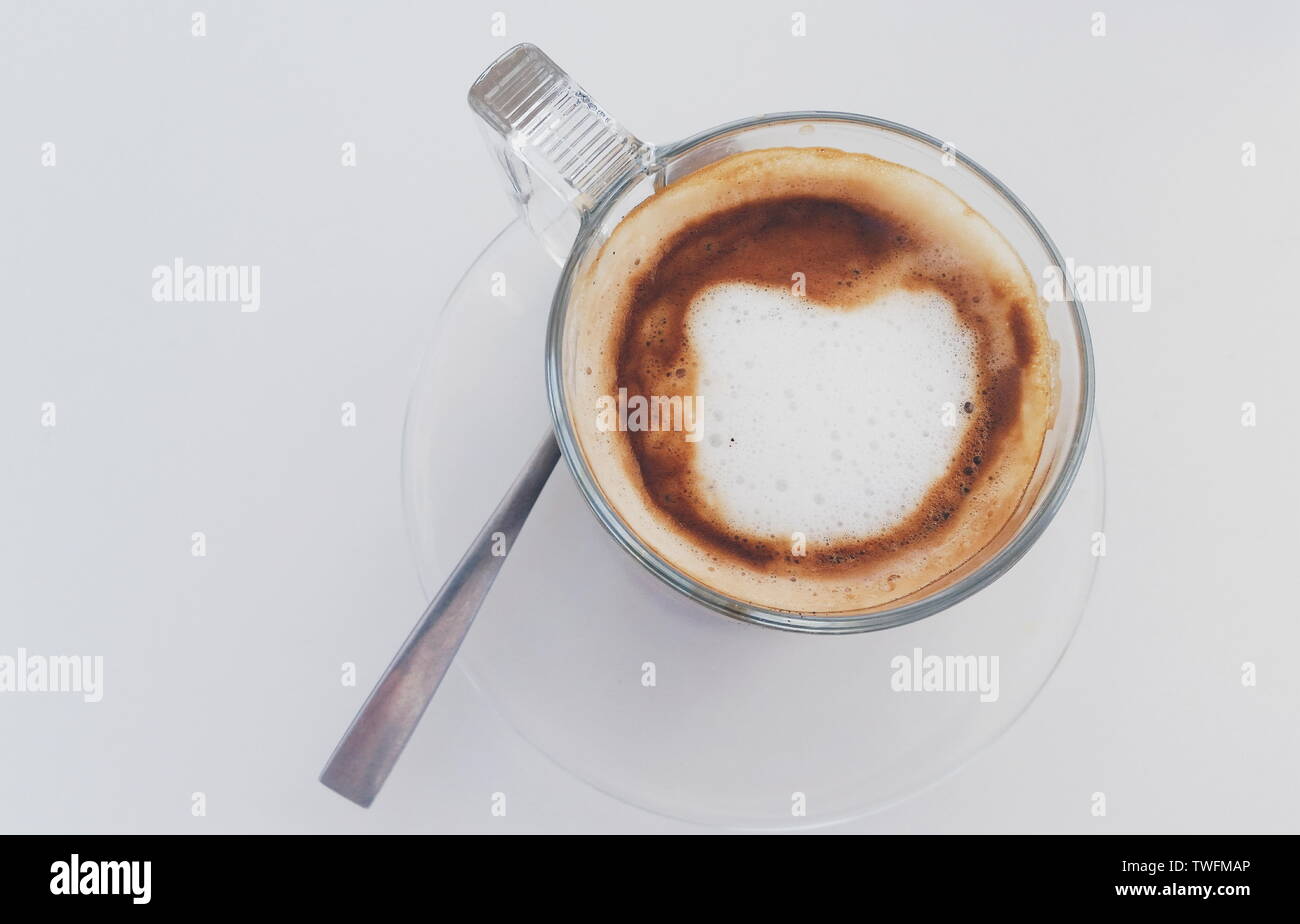 Tasse de café avec du lait Banque D'Images