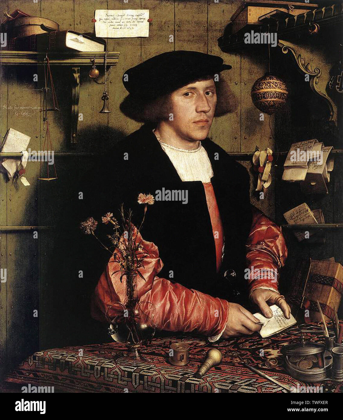 Hans Holbein le Jeune - Portrait marchand Georg Gisze 1532 Banque D'Images