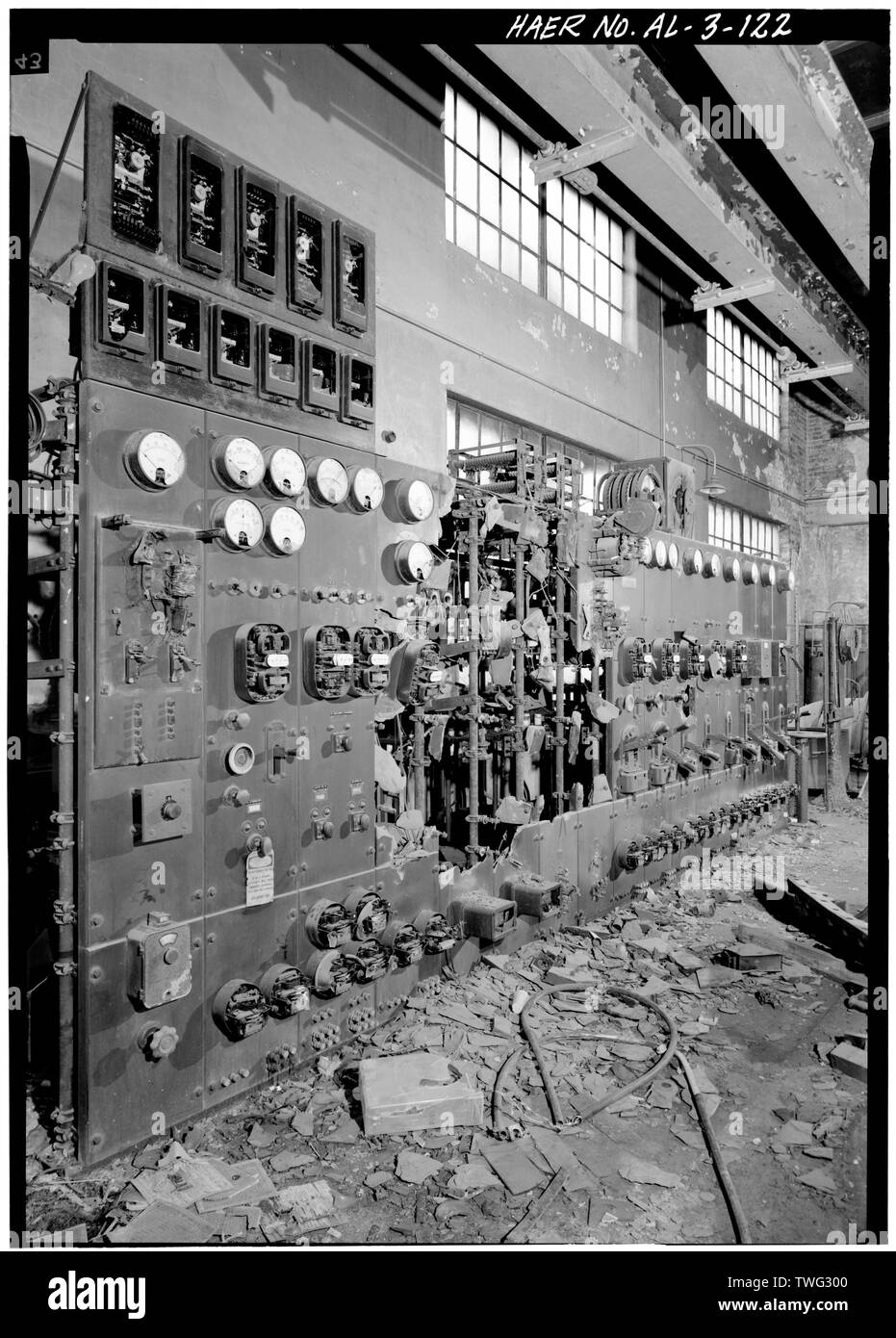 Chambre d'alimentation du panneau de configuration. - Sloss-Sheffield acier et fer à repasser, Première Avenue Nord viaduc à trente-deuxième Street, Birmingham, AL, du comté de Jefferson Banque D'Images