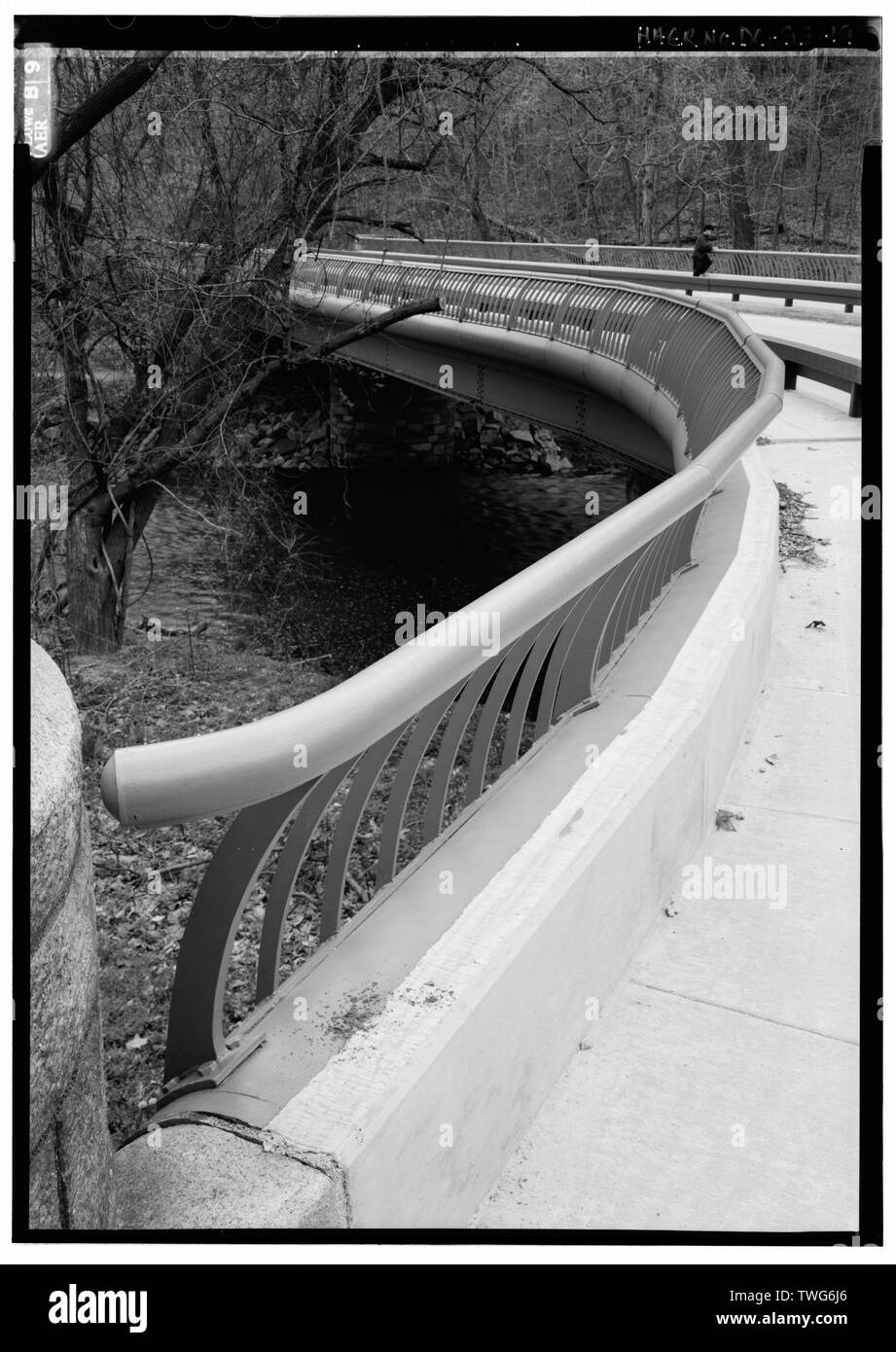 Détail DE GARDE-CORPS PONT ROUTIER KLINGLE. - Rock Creek Park Road, Washington, District of Columbia, DC Banque D'Images