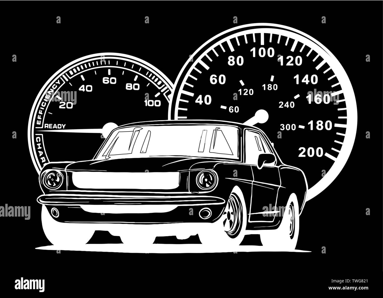 Voiture old school. Muscle Car. vector illustration Illustration de Vecteur