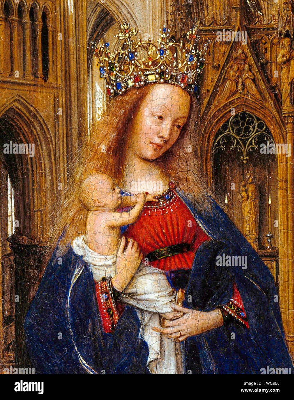 Jan van Eyck, la Vierge dans l'Église, détail, vers 1438 Peinture Banque D'Images