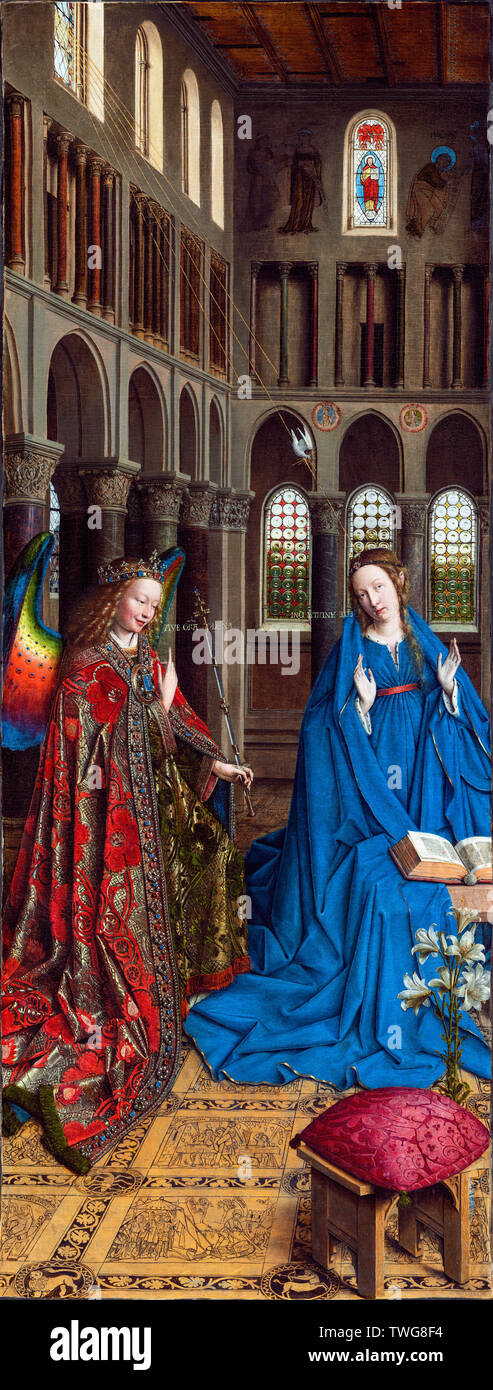 Jan van Eyck, l'Annonciation, peinture, vers 1434 Banque D'Images Jan van Eyck, l'Annonciation, peinture, vers 1434 Banque D'Images