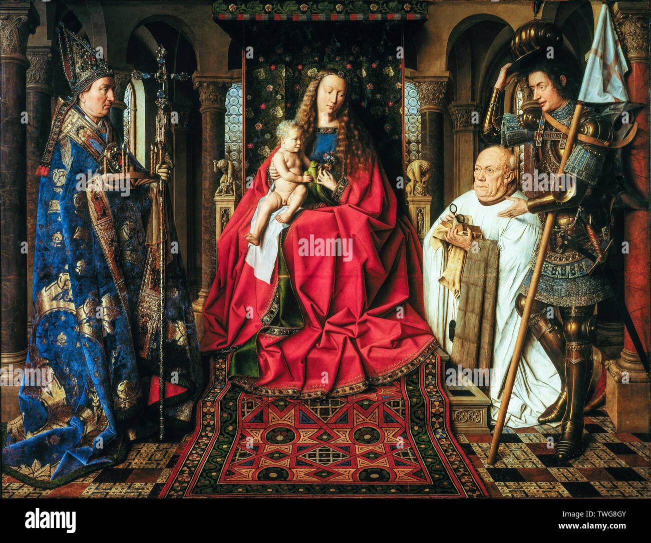 Jan van Eyck, la Vierge avec Canon Joris van der Paele, peinture à l'huile sur panneau, 1436 Banque D'Images