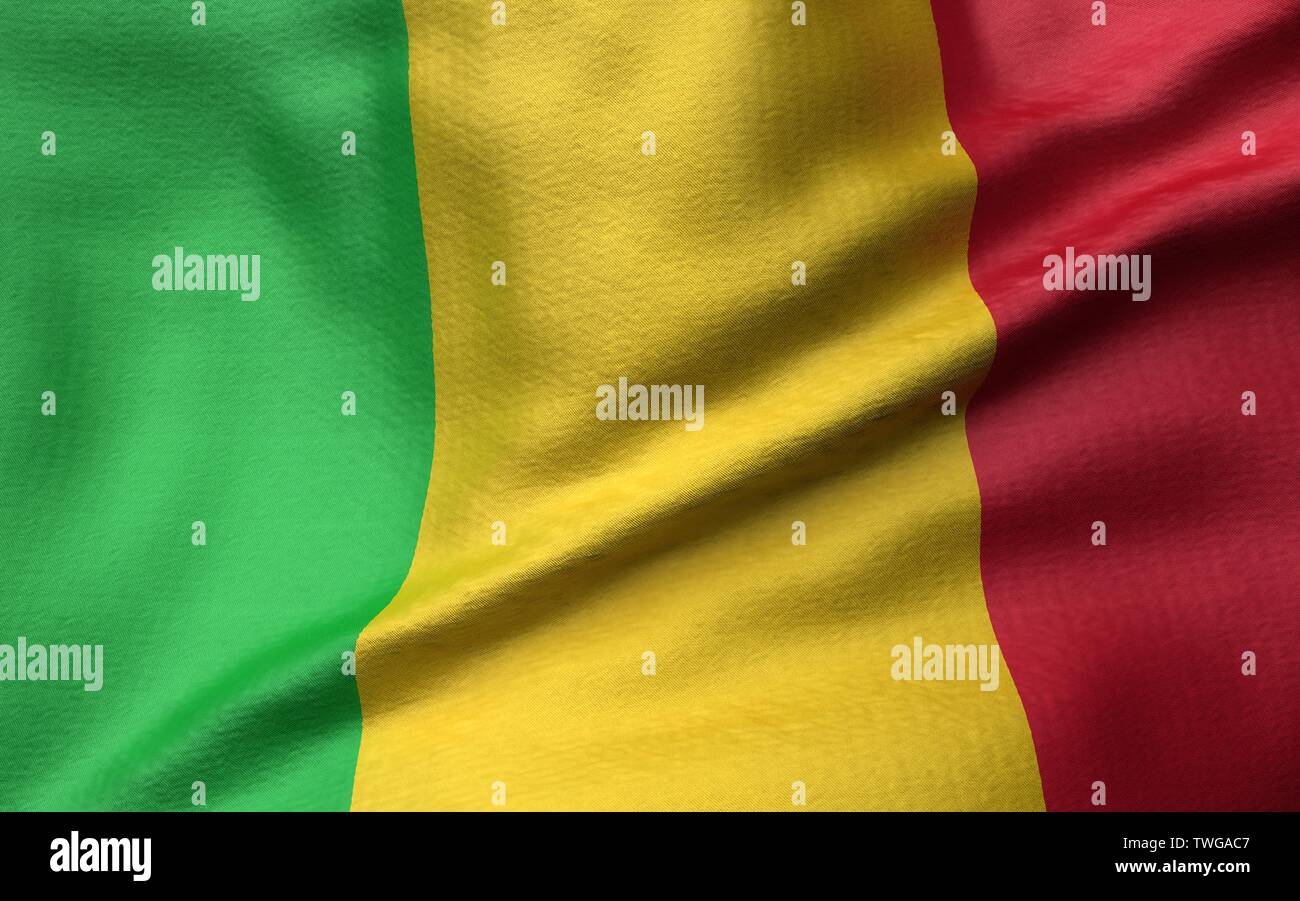 3D Render of Mali Flag Banque D'Images