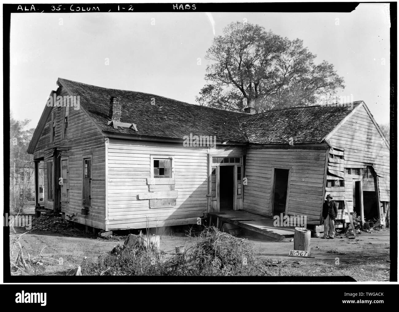 Les bâtiments historiques de l'enquête américaine O. N. Manning, photographe, le 13 décembre, 1934 VUE ARRIÈRE ET LATÉRAUX, S.W. - Teague-Regell House, South et rues de Washington, Columbia, comté de Houston, AL Banque D'Images