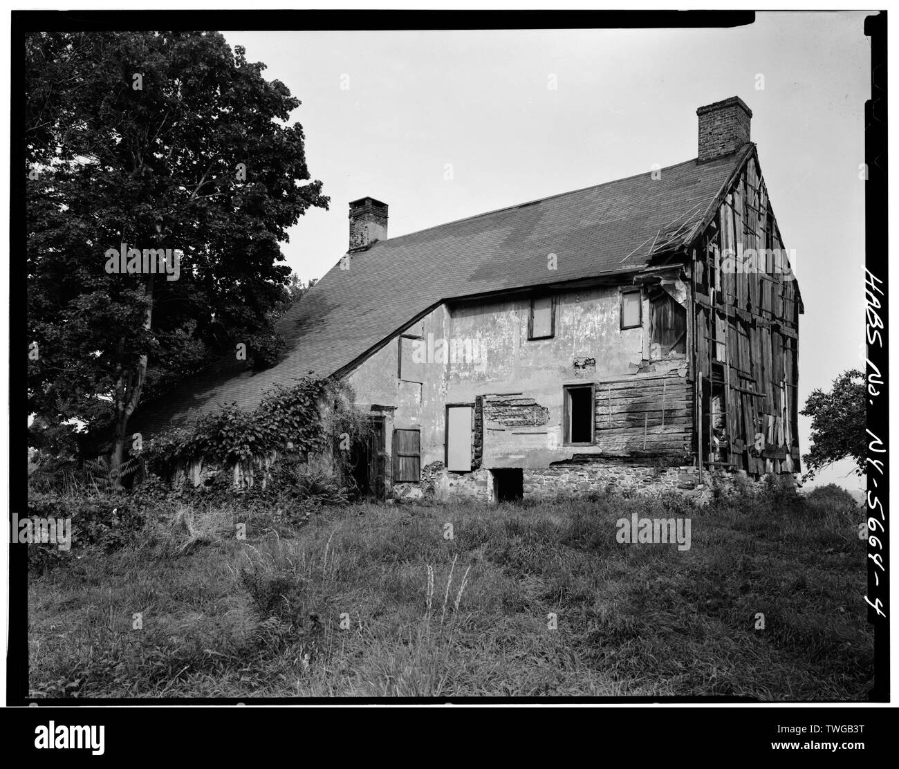Élévation arrière - John Haskell House, Windsor (route 32), New Windsor, Orange County, NY Banque D'Images