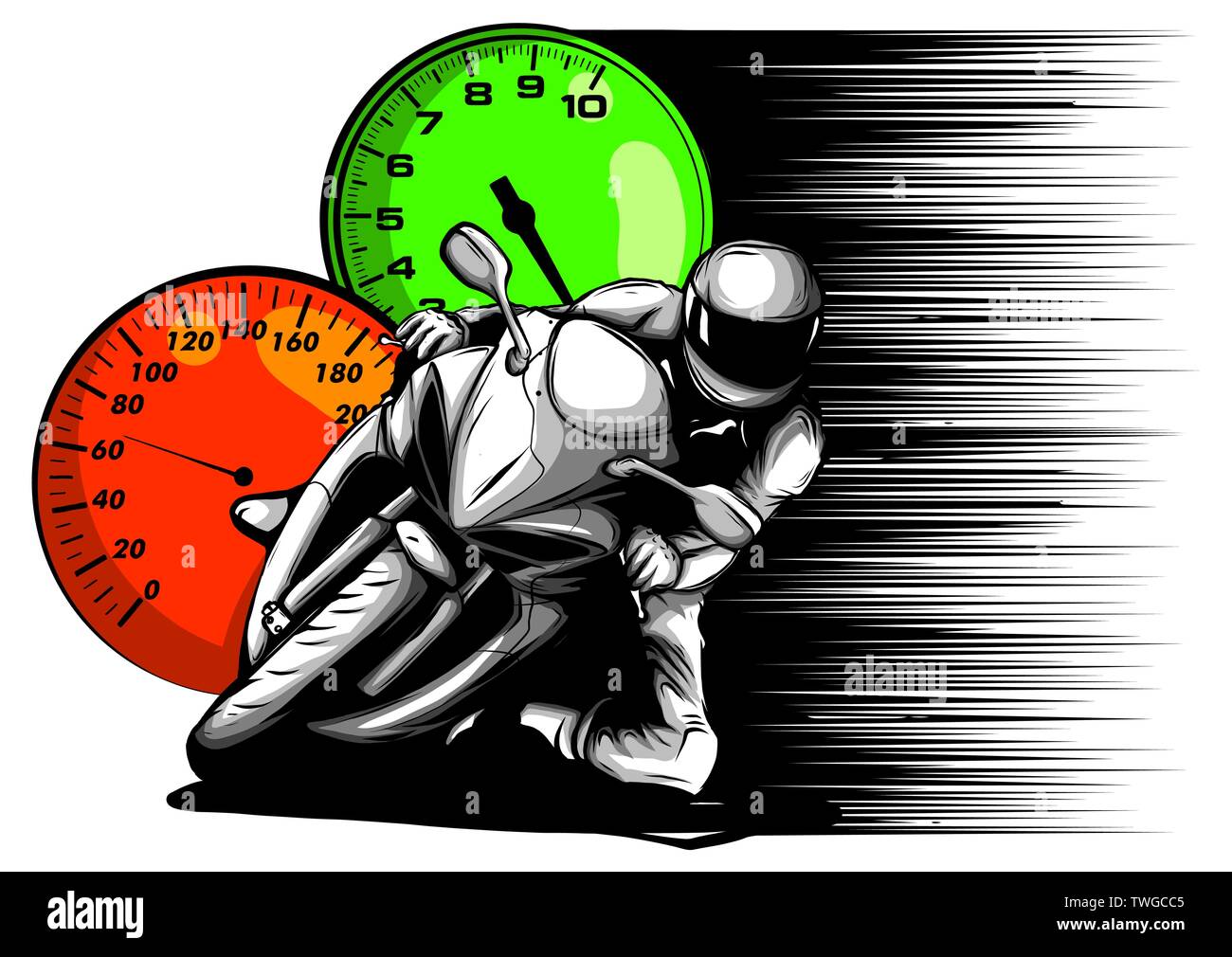 Pilotage moto Riders Voir vector illustration design Illustration de Vecteur