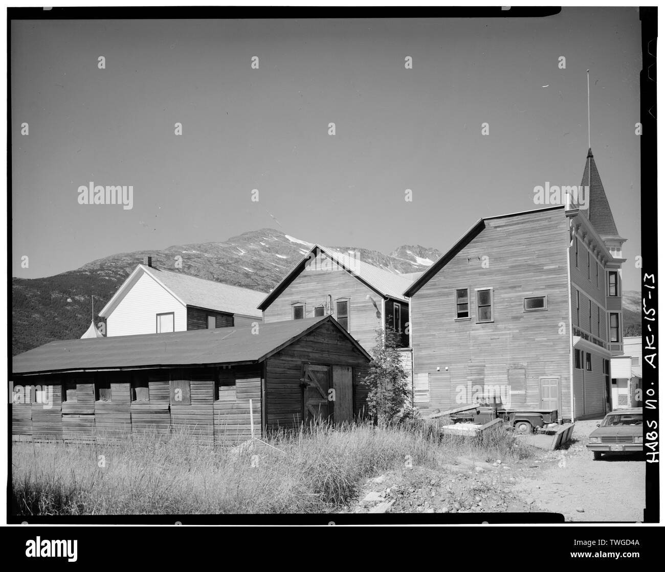 L'ARRIÈRE DU CONVOI DE SALOON-TRAIL-INN-LYNCH ET MERCERIE Kennedy (1908), COIN SUD-EST, de Broadway et quatrième moyens - ville de Skagway, Skagway, Skagway-Hoonah-Angoon Zone de recensement, AK Banque D'Images