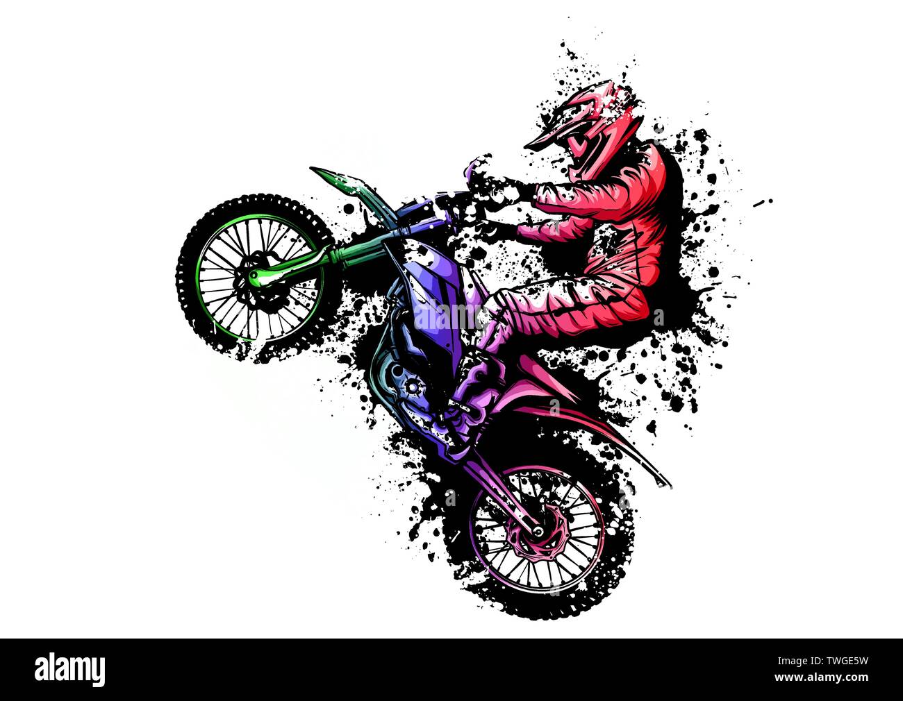 Ride rider motocross le motocross bike vector illustration Illustration de Vecteur