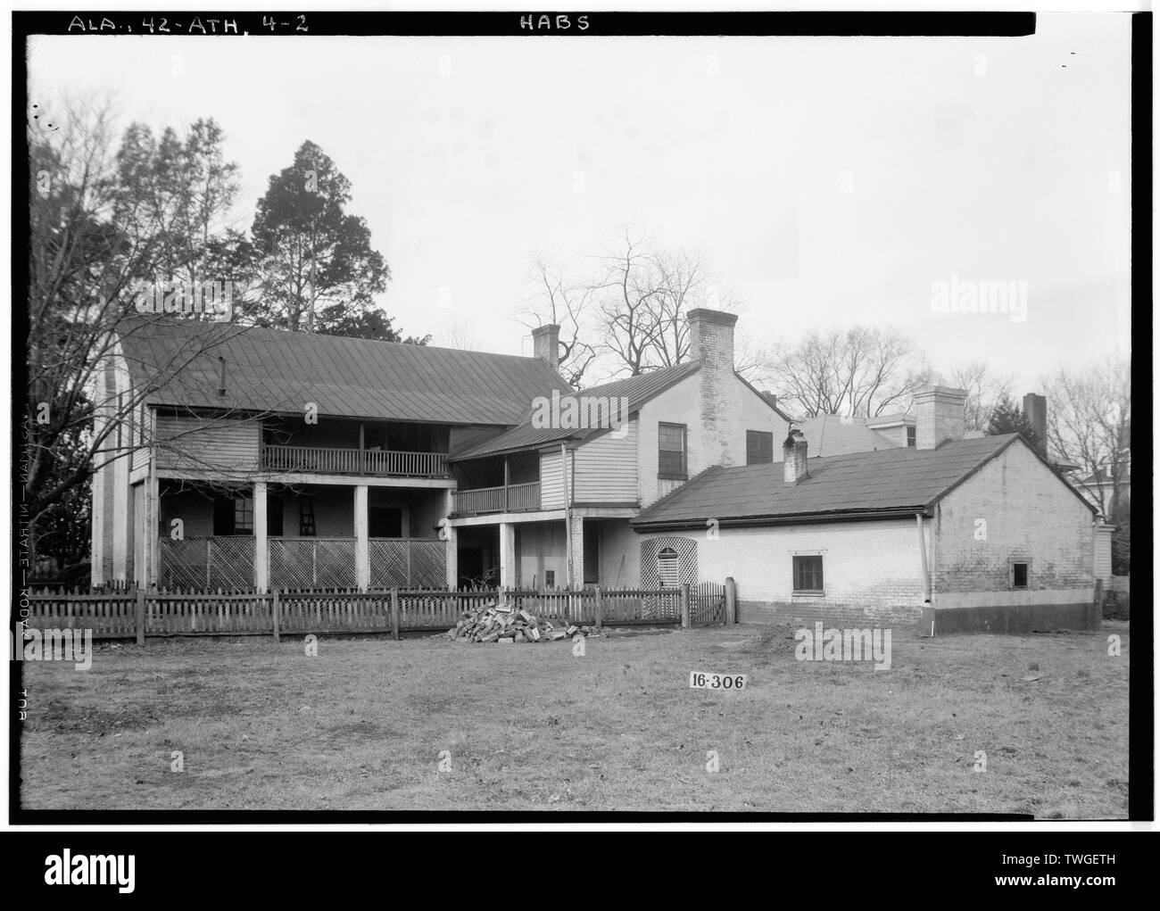 Les bâtiments historiques de l'enquête américaine O. N. Manning, photographe, 8 mars 1934. Vue arrière. Élévation EST Beaty-Mason - House, 211, rue South Beaty, Athènes, Limestone Comté, AL Banque D'Images