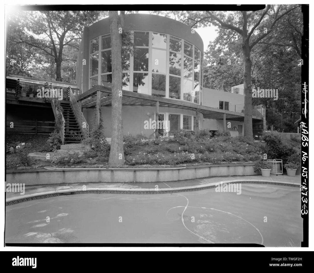 Vue arrière à la Northwest - 198 Ocean Boulevard (maison), Atlantic Highlands, comté de Monmouth, au New Jersey Banque D'Images