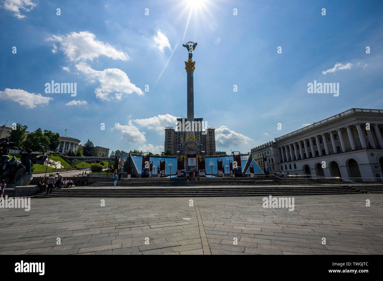 Maidan Nezalezhnosti (Place de l'indépendance), Kiev, Ukraine. Banque D'Images